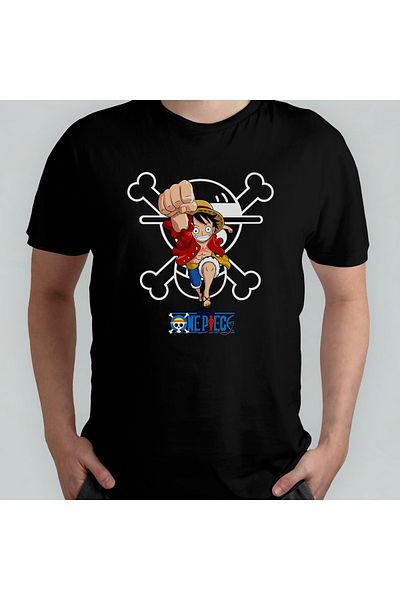 Pixxa Μπλουζάκι One Piece Monkey D. Luffy Crew Neck - 100% βαμβάκι Μοντέλο 26