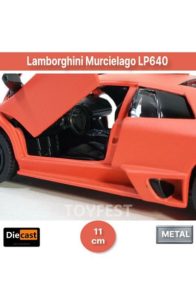 Vardem Lamborghini Murcielago Lp640 Pull Drop Doors Openable Metal Model Car - Orange 11.5 cm