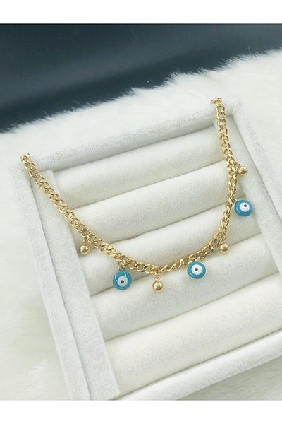 DS DİAMONDSHOP Anklet Evil Eye Steel Model - Byçlkhal- 202502914