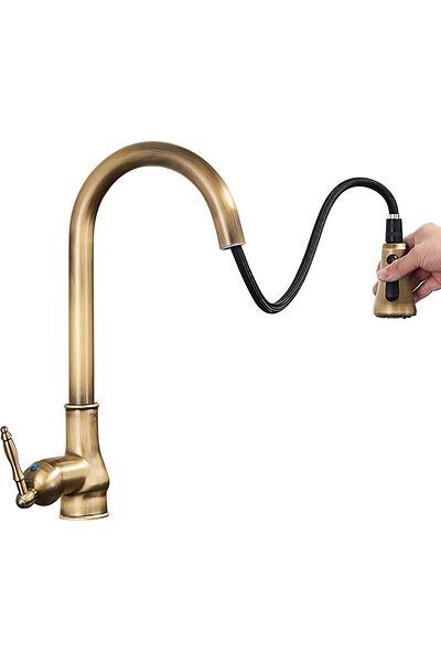 OEM Spiral Fountain Kitchen Sink Faucet - Touch Smart Antique Color Imported