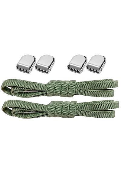 hapshoe Khaki Green 6mm Elastic Adjustable Practical Laces - 1 Pair