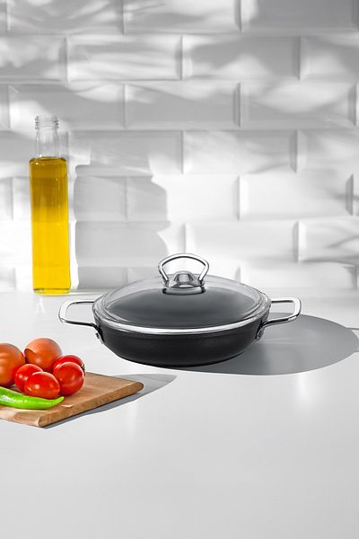 Nehir Titanium Black 20 cm Covered Saucepan