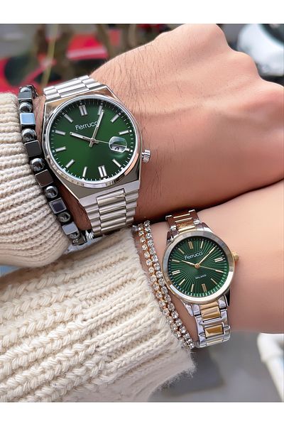 Ferrucci Steel Cord Lovered Double Wrist Watch and Arm Bag