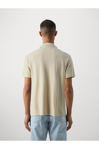 Guess Jeans Tricou polo bej pentru bărbați Guess Jeans Beige Blanco