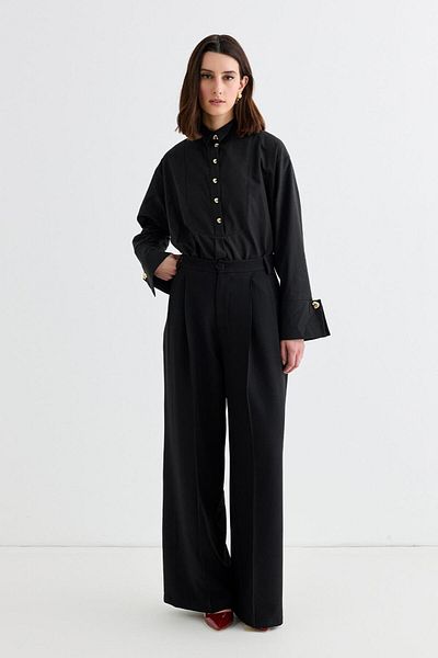 KADRİYE BAŞTÜRK Black Palazzo - Pantaloni cu picioare largi