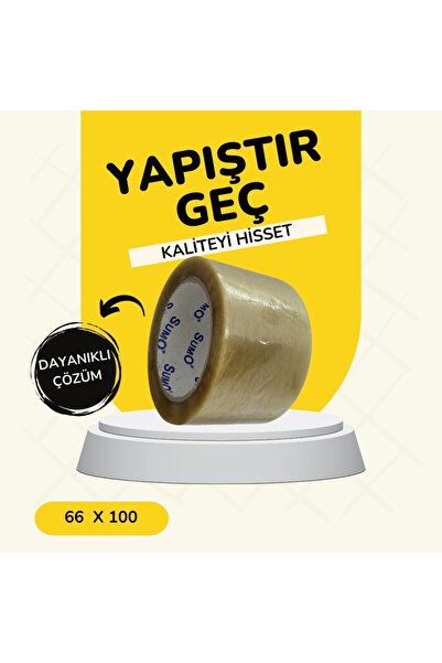 SUMO Geniş Şeffaf Kolibandı 66mm X 100m 1.sınıf Yüksek Kaliteli Koli Bandı