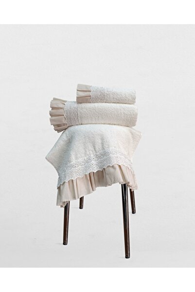 Fakılı Deco Home Pamuk Fırfırlı Dantelli Kutulu 3Lü, 30x50 - 50x90 - 70x140 C...