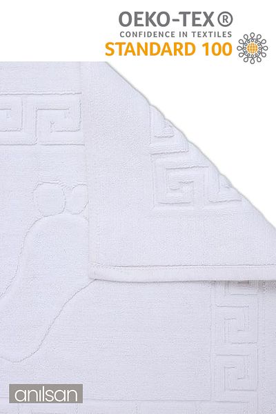 Anılsan Set of 2 Greek Foot Towels - 50X70 Cm, 245 Gr, 100% Cotton, Daily Use, Spa and Hotel Bath Mat