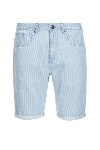 OMBRE Pantaloni scurți din denim pentru bărbați în dungi delicate - albastru deschis V1 OM-SRDS-0129 S