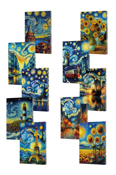 Dokuz Yayınları Vivago Art Van Gogh Series 14X20 Line Notebook Set (10X160 Sheets)