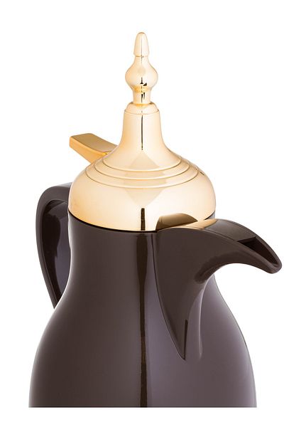 HIC Nora Single Thermos Dallah 0.7 Liter Brown with Gold