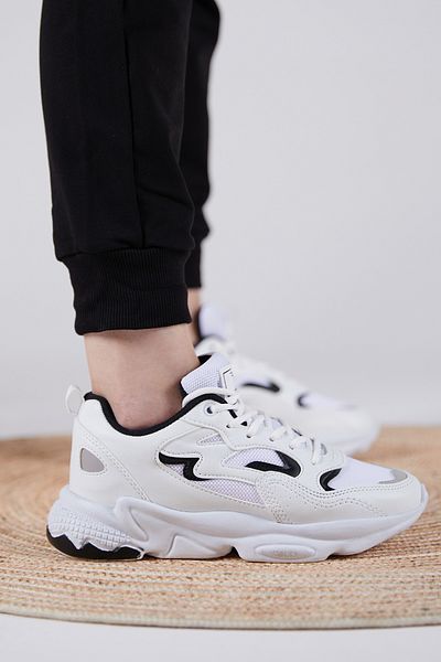 PowerSpeed Pantofi sport unisex, alb, negru, confortabil, cu talpă înaltă, cu șireturi