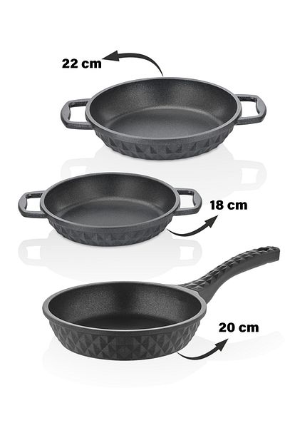 Taç Bella Casting 3 Piece Pan and Sauce Set