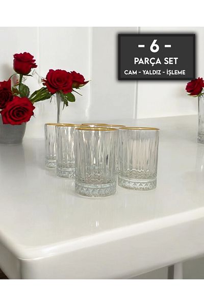 gkzglass home dekor Oslo Small Size Coffee Side Water Cup Glass 6 Pieces 60cc Shot Elysia Model Liquor Vodka-tekila Shot