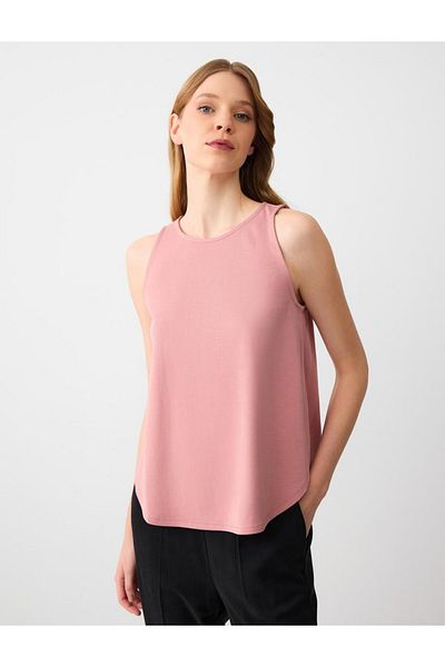 Jimmy Key Dusty Rose Relaxed Fit Round Neck Knitted Undershirt