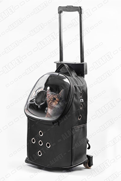 ENS PLASTİK Çekçekli Büyük Kedi, Köpek Taşıma Çantası (20KG KAPASİTE) Uzay Mo...