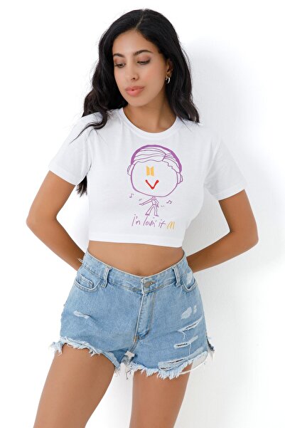 CC STORE Suga D - Tea live T-Shirt με στάμπα K-Pop Crop