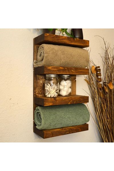 HOMS Wooden towel rack series-620 Homs 65 x 12 x 20 cm, rustic