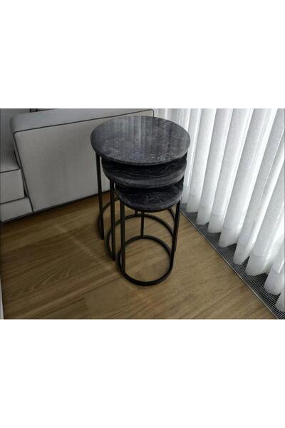 Home Zigon Sehpa Mermer Siyah