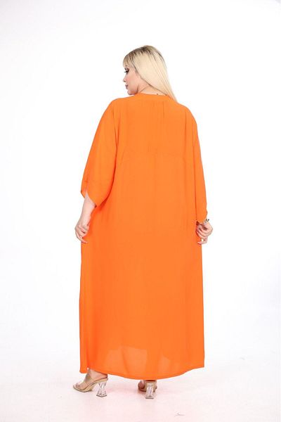 mervemoda Γυναικείο υφαντό φόρεμα plus size