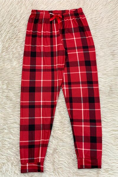 OMODAM Patterned Soft Breathable Fabric Women's Sleepwear Bottoms with Ribbon Waist Detail Pocketless Cuffs