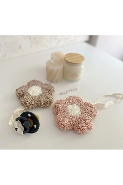 efecco 1Pc Child Baby Special Design 100% Natural Cotton Ip Punch Double Sided Pacifier Strap