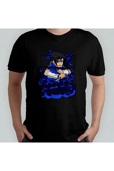 Pixxa Μπλουζάκι Naruto - Sasuke Uchiha Crew Neck 100% βαμβακερό - Μοντέλο 1