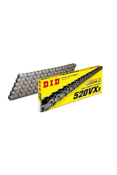 DID SET DID YAMAHA MT25 (2015-2020) 520-112 BAKLA VX3 X-RİNG ZİNCİR (ÇELİK RENK)