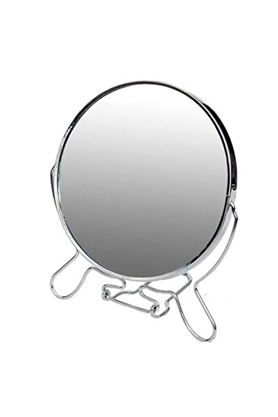 Tahtakale Dünyası 20 cm Şık Büyük Boy Çelik Ayna Çift Taraflı 1X-5X Makyaj Banyo Tuvalet Masa Kaş Tüy Alma Aynası