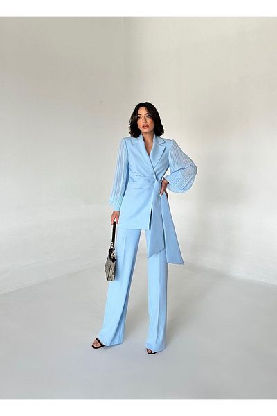 Vuntal BUTİK Two Piece Chiffon Sleeve Suit Set