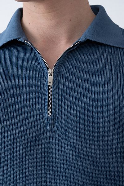 İLKCET MODA Μπλουζάκι Basic Knitwear με γιακά με φερμουάρ