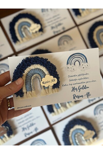 Tasarım Makrome Gökkuşağı Magnet 10 Adet Bebek Doğum Hediyelik Bebek Hediyelik