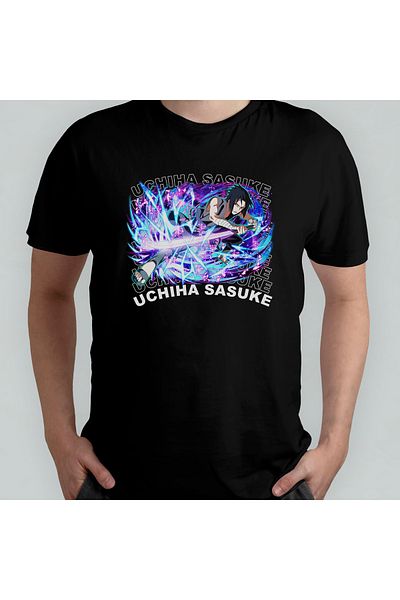Pixxa Naruto Sasuke Uchiha - Μπλουζάκι από 100% βαμβακερό λαιμόκοψη μοντέλο 5