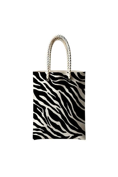 ESA GLOBAL Patterned Daily Use Bag Zebra Pattern Themed Zippered Cloth Bag