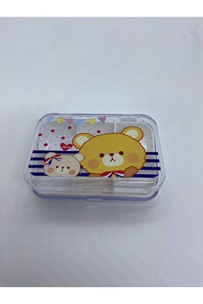 Tahtakale Dünyası Sevimli ayıcıklı 6 gözlü kapaklı ilaç saklama kutusu 9x6 cm...