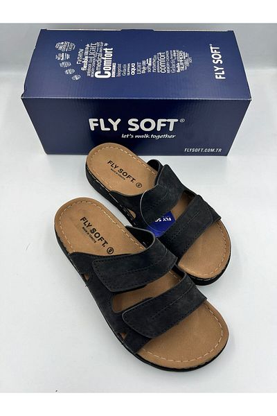 kismet kundura Μαύρες ανδρικές παντόφλες Velcro