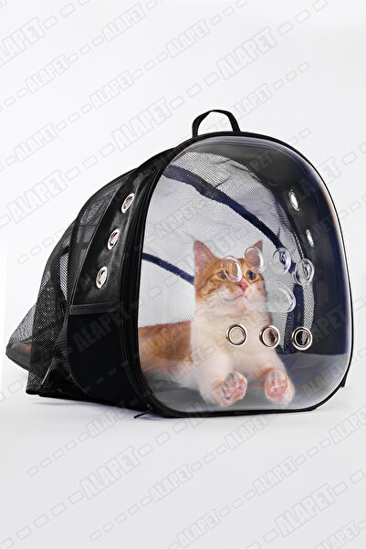 ENS PLASTİK Fileli Kedi Taşıma Çantası, Astronot Kedi Çantası (Çadır Olabilen...