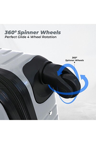 Endless Set Of 3 Polycarbonate Luggage | 75cm, 65cm (CHECK-IN) & 55cm (CABIN) | Grey