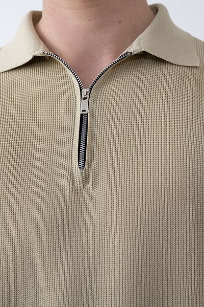 İLKCET MODA Μπλουζάκι Basic Knitwear με γιακά με φερμουάρ