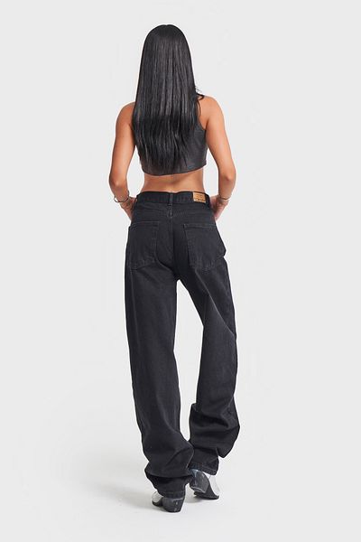its basic Black Skater Baggy Fit Women's Jeans - 100% Cotton, Loose Fit