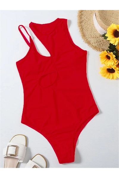 EZRA Women's Swimsuit Shoulder Detail Swimsuit
