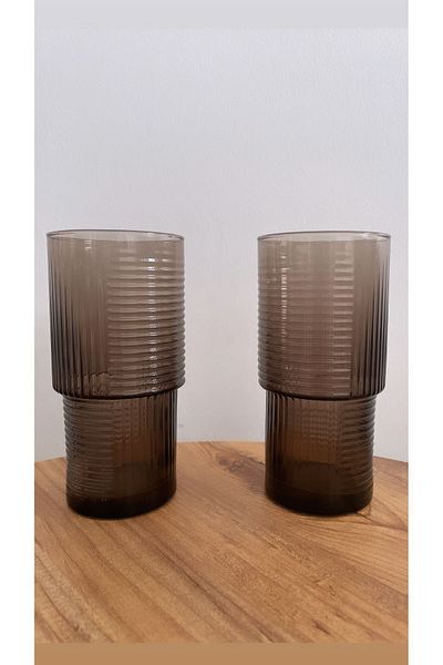 KAIZEN CONCEPT Helen Coral Soft Drink Glass 2 Pieces Brown