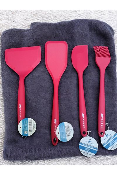 IVORY Set of 4 Fireproof and Non-Stick Spatulas