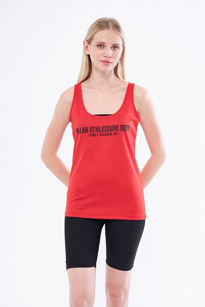 Moda Işık G-lab Athleısure Dept Sportsman Undershirt - Red Color with Thick Straps and Printed