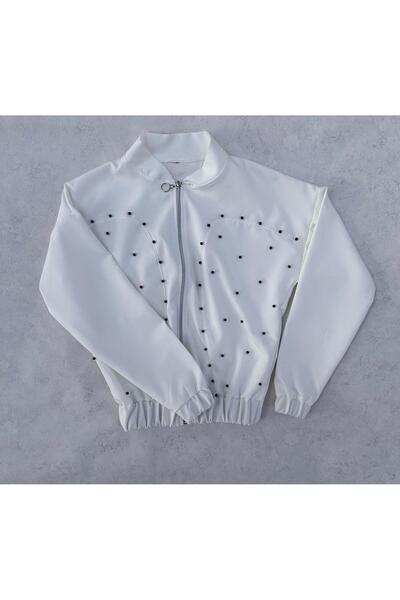 FADME TEKSTİL DOUBLE KUMAŞ FERMUARLI İNCİ DETAYLI ÇEKET