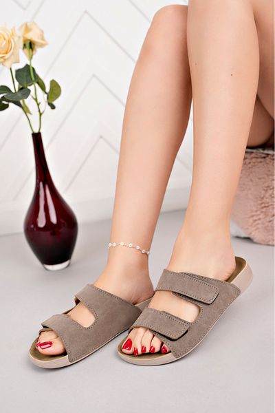 POLOMİA Annemarie Femei Anatomic Ortopedic Flexibil Velcro Confort Moale Confortabil Ușoare Sandale de zi cu zi Papuci
