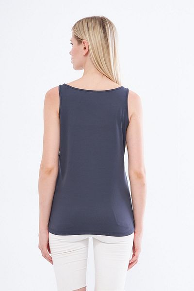 Moda Işık Anthracite Color Chinese Printed Thick Strap Sports Undershirt