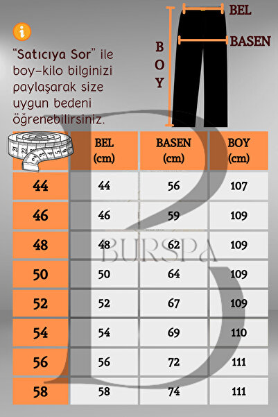 BURSPA Rahat Kesim Klasik Pamuklu Keten Füme Baba Erkek Pantolon