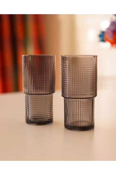 KAIZEN CONCEPT Helen Coral Soft Drink Glass 2 Pieces Brown