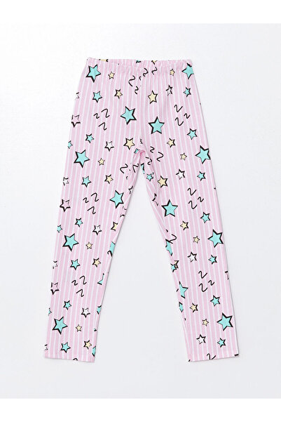 LC Waikiki Yellow Crew Neck Printed Short Sleeve Girls Pajamas Set